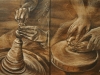 I ceramisti di Faenza (pastello a cera su tavola) 40x60